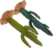 2pcs Desert Green Plant Model Artificial Cactus Decoration Faux Cacti Plant Pot Faux Succulent Decor for Home Cactus Adornment and Home Plant Decor