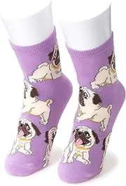 [PetLovers] Pet Lovers Dog Breed Design Socks, Pug, Toy Poodle, Shiba Inu, Cotton Socks, Women's