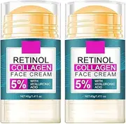Retinol Collagen Face Cream with 5% Hyaluronic Acid-Anti Aging, Anti Wrinkle, Lifting & Firming Day & Night Moisturizer for Women & Men, Hydrating Face Cream, Retinol Moisturiser Face (2PCS)