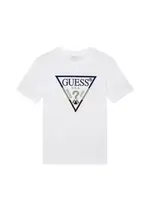 GUESS Eco White Short Sleeve Logo T-Shirt Size: 16, Cotton