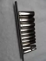 Craftsman 1/4" Drive SAE Deep Socket Set, NOS USA, 6pt - 10 pcs (rail)