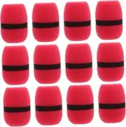 MINAOLULUS 12pcs Microphone Sponge Cover Microphone Handle Cover Mic Covers for Microphones Microphone Protection Microphone Shield Sponge Cover for Mic Handheld Microphone Windsreen Red