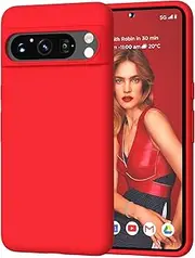 [COFFKER] Compatible with Pixel 8 Pro Case, Liquid Silicone Case, Full Body Shockproof Protective Cover, Soft Microfiber Lining Slim Thin Phone Case for Google Pixel 8 Pro 6.7 inch, Red