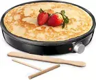 Crepe Maker Machine, Compact Pancake Griddle Precise Temperature Control, Nonst