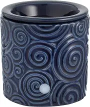 Blue Swirl Ceramic Candle Warmer Electric with Safety Timer | Automatic Plug in