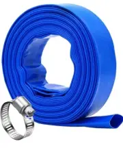 DAVCO 1.5" x 100 ft Pool Backwash Hose Heavy Duty Reinforced Blue PVC Lay Fla...