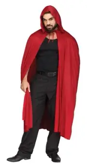 68" Adult Unisex Vampire, Devil, Wizard full length hooded cape - Red