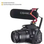 CoMica Directional On-Camera Shotgun Microphone (Red)