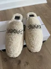 Dolce Vita Pela Flats Natural Plush Mules Women’s Size 8.5