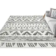 Catzon Modern Rug Fluffy Geometric Washable Non-slip Carpet for Living Room-K