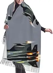 [DRTGEDS] Jet Fighter Scarfs For Women Fall Winter Scarves Pashmina Shawls And Wraps For All Season Christmas Gift