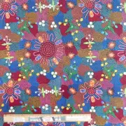 Patchwork Quilting Fabric Aboriginal Bush Orange Red 50x55cm FQ