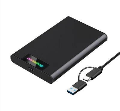 Simplecom SE239 Tool-free 2.5' SATA HDD SSD to USB-C Enclosure with RGB Lights U