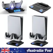 For PS5 Vertical Stand+Cooling Fan Controller Charging Dock Station