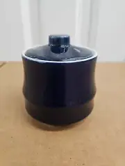 Japan Stoneware Blue Sugar Jar Mid Century MCM Stamped