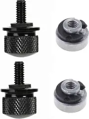 Szczw Motorcycle Seat Bolt Nut Set, 2 Pieces Aluminum Motorcycle Seat Bolts & 2 Pieces Aluminum C Clip Washers for Harley Davidson