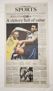 KOBE BRYANT Los Angeles Times Front Page - MVP Day