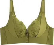 [Generic] Maternity Bra Padded Patchwork No Ring Adjustable Shoulder Straps Front Buckle Plus Size Bra Sports Bras for Large Busted Women