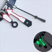 Red Trim White Painted Black Second Green Lume Watch Hands for NH35/36 Movement
