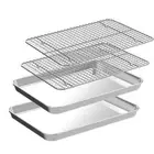Stainless Steel Baking Sheet with Cooling Rack Set Baking Tray Kitchen