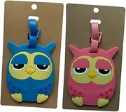 Holibanna Owl Baggage Tags Set Cartoon Travel Bag Labels Silicone Luggage Tags for Suitcases Random