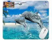 Jumping Dolphins Computer Non Slip Custom Mouse Pad Handmade