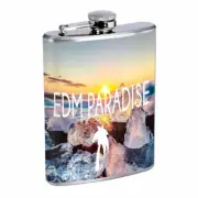 EDM Paradise Em1 Flask 8oz Stainless Steel Hip Drinking Whiskey