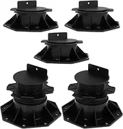 5Pcs Deck Support Pedestals Height Adjustable Deck Raising Support Base Plastic Floor Lift Base Sturdy Floor Lift Bearing Set for Wood WPC Aluminum (60-140mm)
