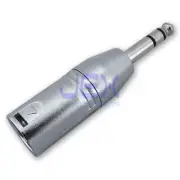 Locking Male 3-Pin XLR to Male 1/4" 6.35mm Stereo Jack Connector Audio Adapter