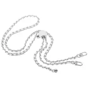 55 Inch Purse Chain Strap, Adjustable Handbag Chains for Bags, Silver Tone/White