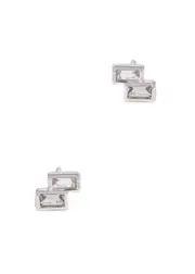 Daisy London Tetris Sparkle Sterling Silver Stud Earrings - One Size One Size