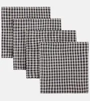 [Once Milano] Once Milano Set of 4 gingham linen napkins One Size black