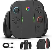 HUIJUTCHEN for Switch 2 Charging Grip,Portable Magnetic Charge Grip for Nintendo Switch 2 Joy-con Controllers,Comfort OEM Controller Charger Holder with USB-C Cable,Indicator Light