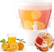 HPAMR Iced Beverage Dispensers - Large Drink Bucket with Divided Fridge Jug Dispenser and Rotating Feature, Ideal for Outdoor Gatherings and Refrigerator Cold Water Storage
