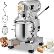 VEVOR Commercial Food Mixer, 14L Commercial Stand Mixer with 3 Adjustable Speeds, 550W Dough Mixer with Stainless Steel Bowl and 3 Mixing Attachments, Ideal for Restaurant, Bakery, Pastry shop, Cafe