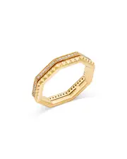 Bloomingdale's Fine Collection Diamond Double Row Octagon Ring in 14K Yellow Gold, 0.2 ct. t. w.