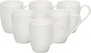 Villeroy & Boch Vivo by Group, Basic White, Coffee Cup Set for Cosy Coffee Enjoyment, 6 Pieces, Premium Porcelain, White