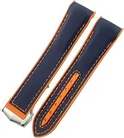 [GUMMMY] 20mm 22mm New Dual Color Watchband Fit for Omega Planet Ocean Seamaster Rubber Silicone Nylon Leather Watch Strap