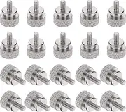 uxcell 20 Pcs 6#32 Knurled Thumb Screw Computer Case Threaded Hand Tighten Screws Aluminum Alloy for PC Case, Gray