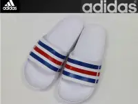 在飛比找Yahoo!奇摩拍賣優惠-(缺貨勿下標)愛迪達 adidas 拖鞋 (白藍紅)運動拖鞋