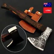 PREMIUM HANDMADE VIKING AXE | HUNTING | CARBON STEEL HATCHET - AX004