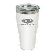 Ford Super-Duty 20 oz Laser Etched Logo White Stainless Steel Tumbler Mug
