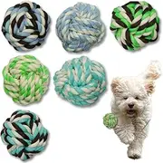Otterly Pets 6 Pack Rope Balls for Small Dogs & Puppies - Durable, Interactive Chew Toys - for Playtime and Fetch- Ideal for Teething, Training, and Playtime