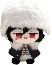 CALEMBOU Anime Plush Keychain, 4" Cute Chibi Plush Figure Key Chain Pendant for Backpack, Dazai Osamu Chuuya Rampo Dostoevsky Plush for BSD Fans (Dostoevsky)