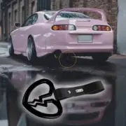 Black Broken Heart JDM Ring Tsurikawa Train Bus Car Handle Strap -Black PVC X1