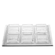 (D) Judaica Glass Seder Plate With Glass Cup Transparent and Silver