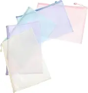 Operitacx 5pcs Office Zipper File Pouches Mesh File Containers Plastic Mesh Zipper Pouches