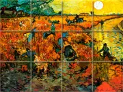 Vineyard Vincent van Gogh Mural Ceramic Backsplash Tile #898