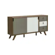 Kruz Buffet Unit Sideboard Storage Cabinet W/ 2-Doors 3-Drawers - Walnut