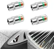4PCS Car Tire Pressure Monitor Valve Stem Caps, Universal 32PSI Car Tire Pressure Monitor Valve Stem Caps Sensor Indicator, Sensor Indicator 3 Colors Alarm Tire Indicator for Cars, Trucks, SUVs